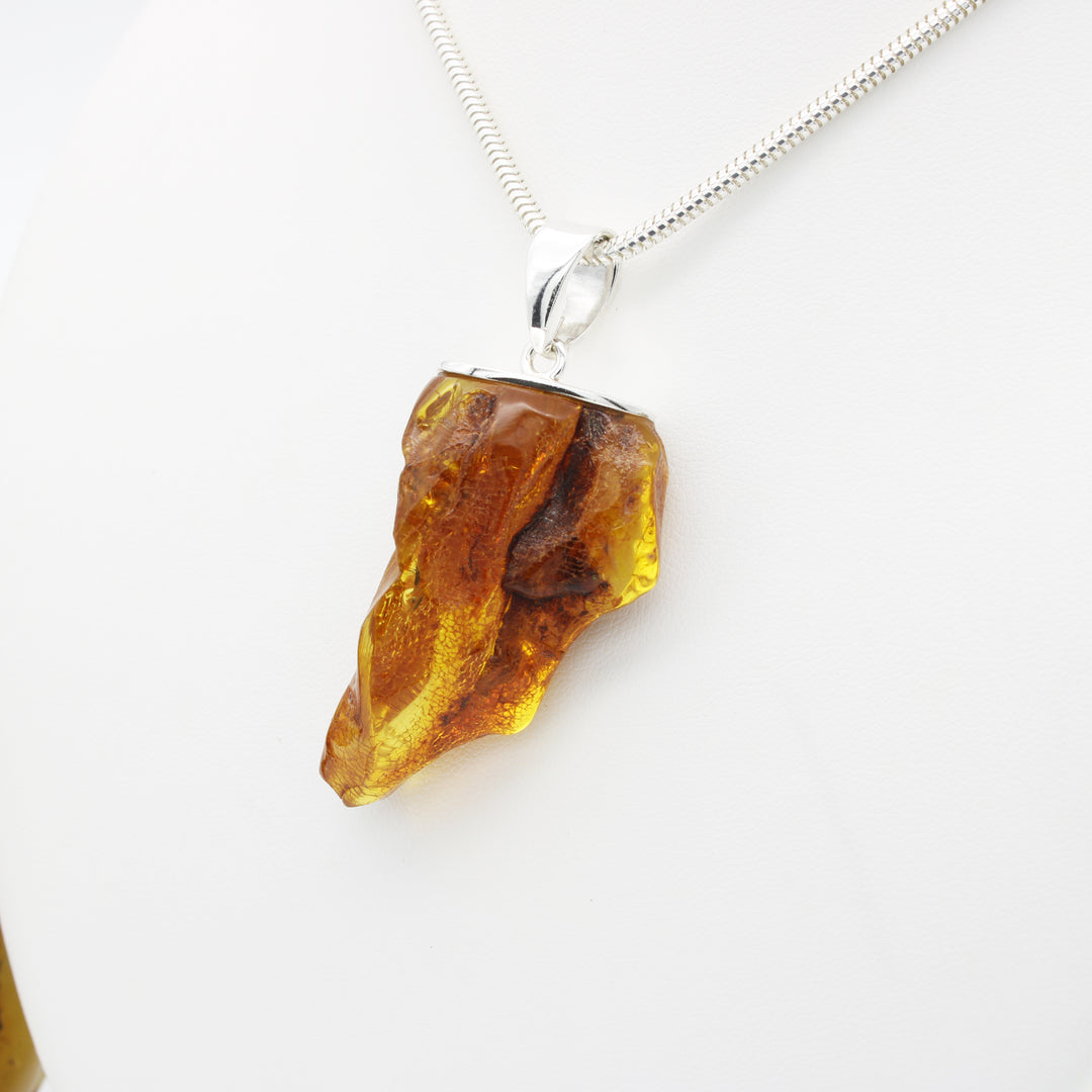 Raw Cognac Amber Pendant