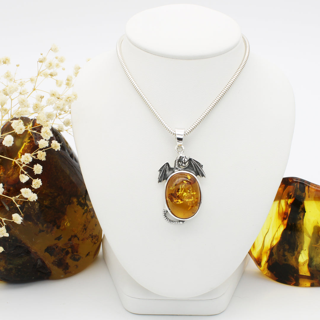 Amber Dragon Pendant