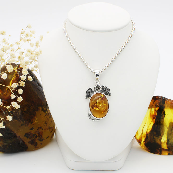Amber Dragon Pendant