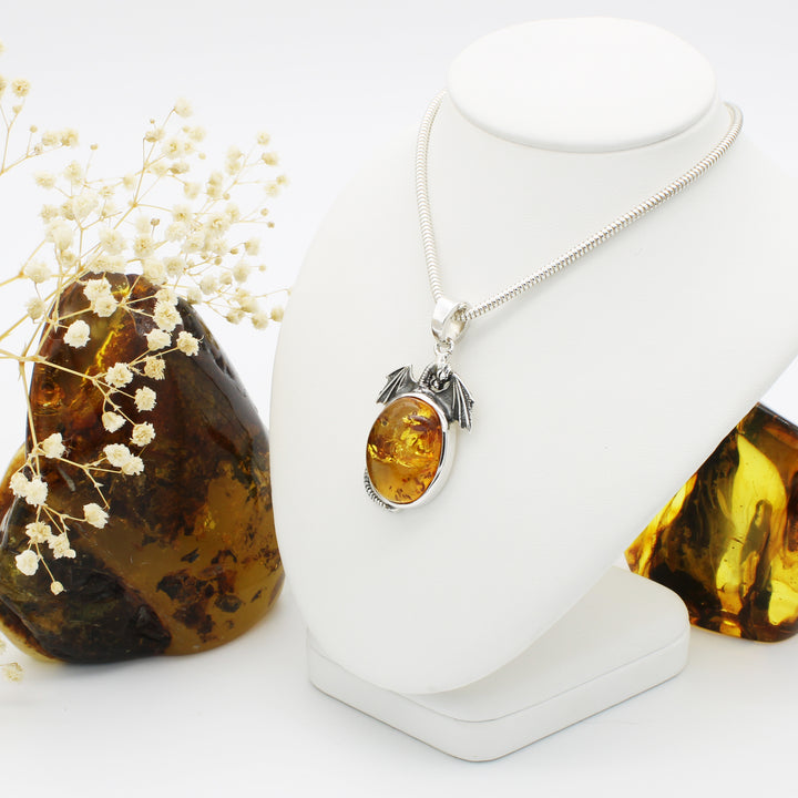 Amber Dragon Pendant