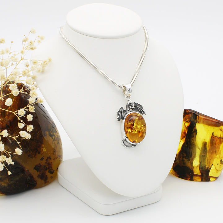 Amber Dragon Pendant