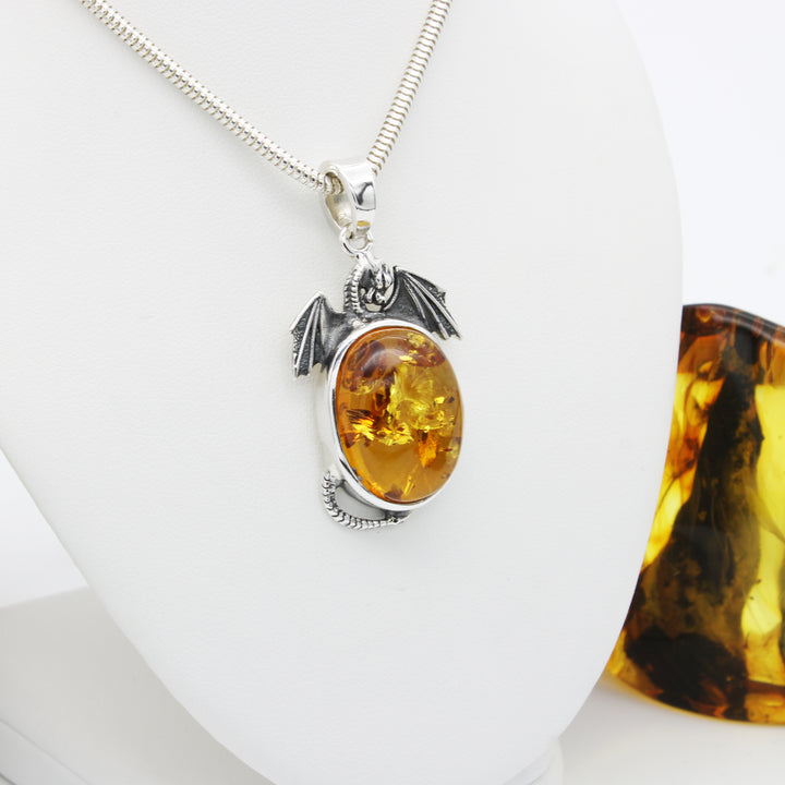 Amber Dragon Pendant