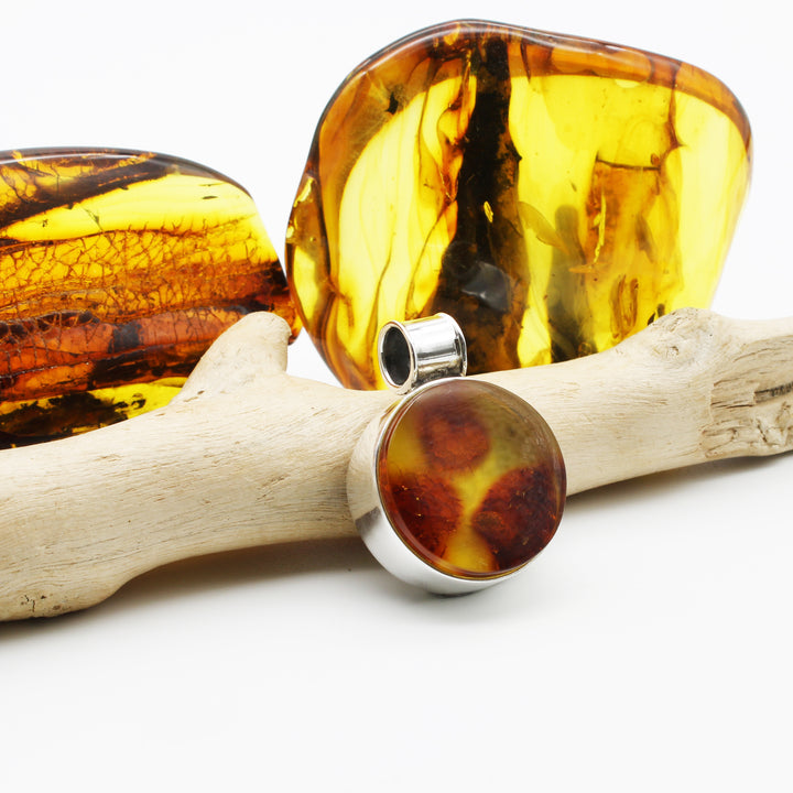 Circular Baltic Amber Pendant
