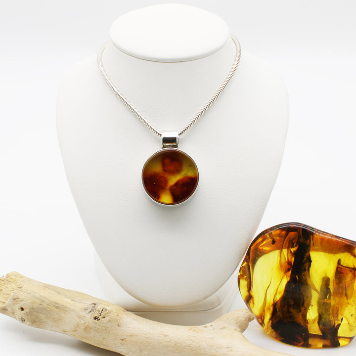 Circular Baltic Amber Pendant