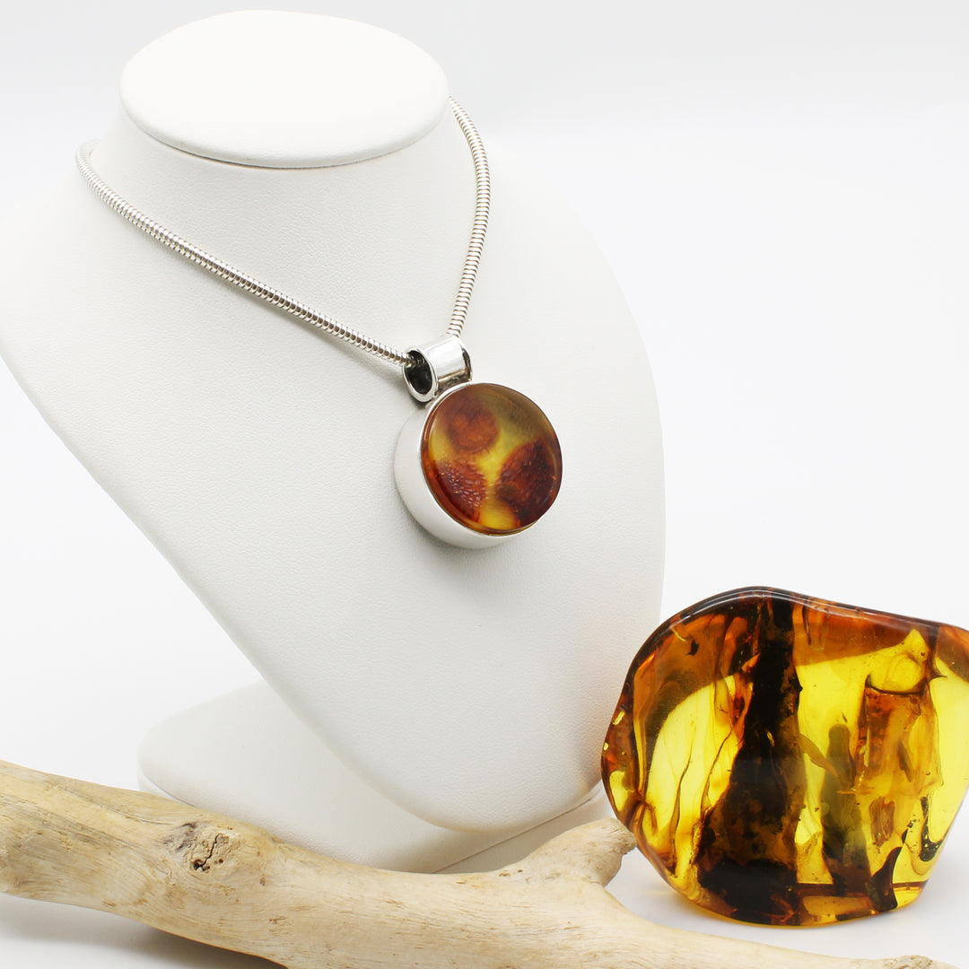 Circular Baltic Amber Pendant