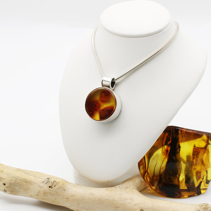 Circular Baltic Amber Pendant