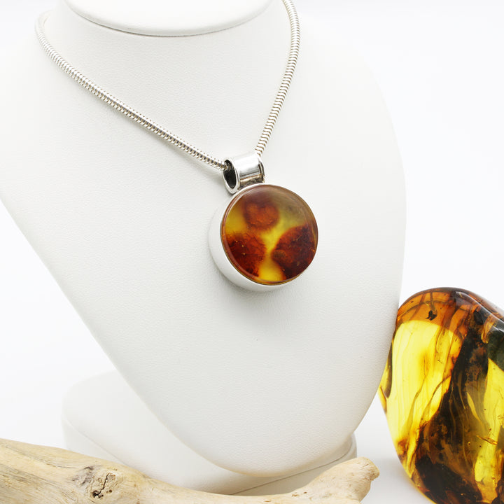 Circular Baltic Amber Pendant