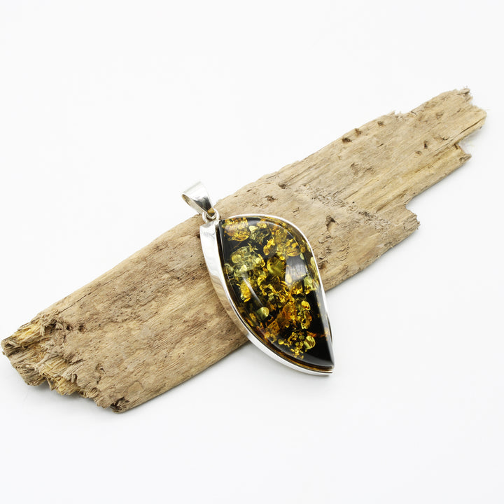 Green Baltic Amber Pendant