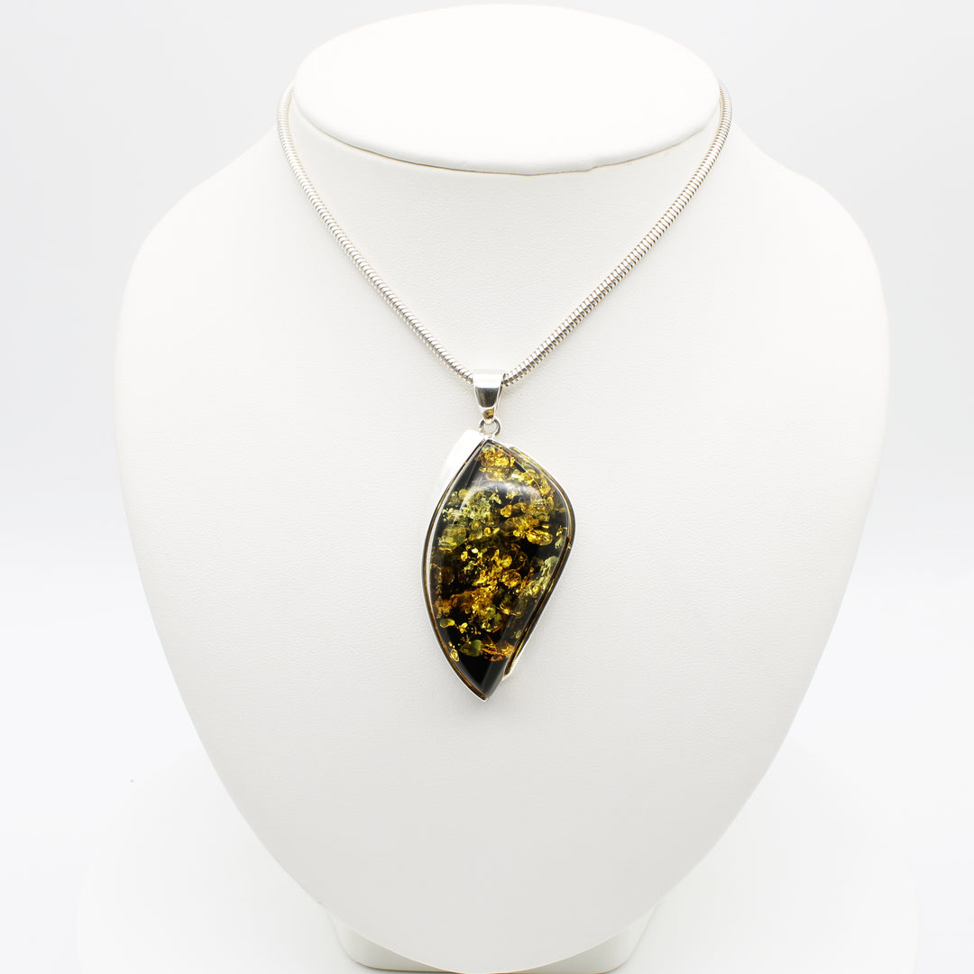 Green Baltic Amber Pendant