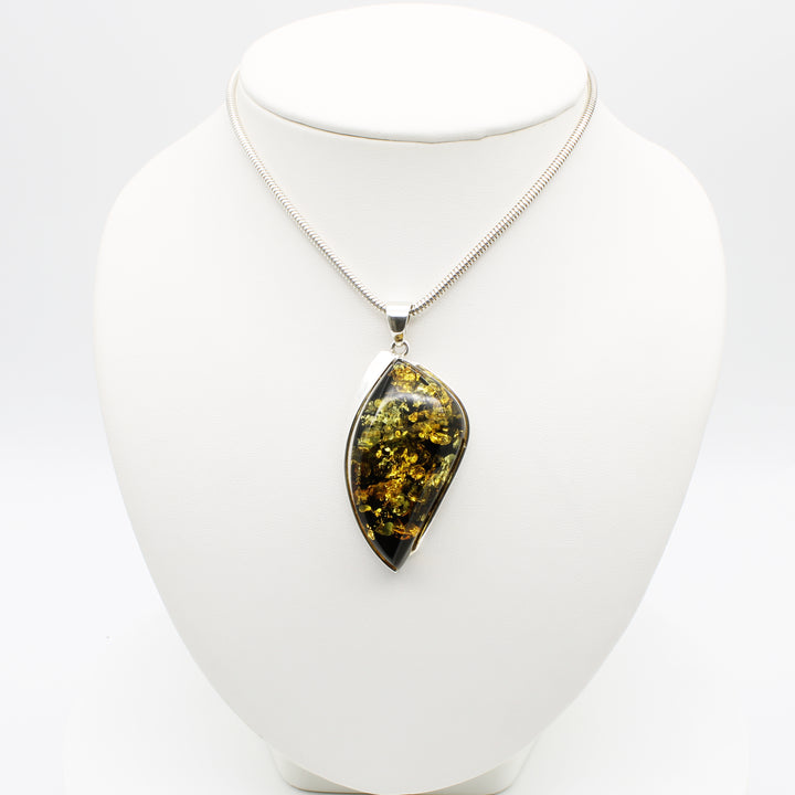 Green Baltic Amber Pendant