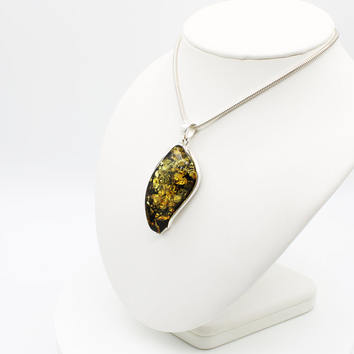 Green Baltic Amber Pendant