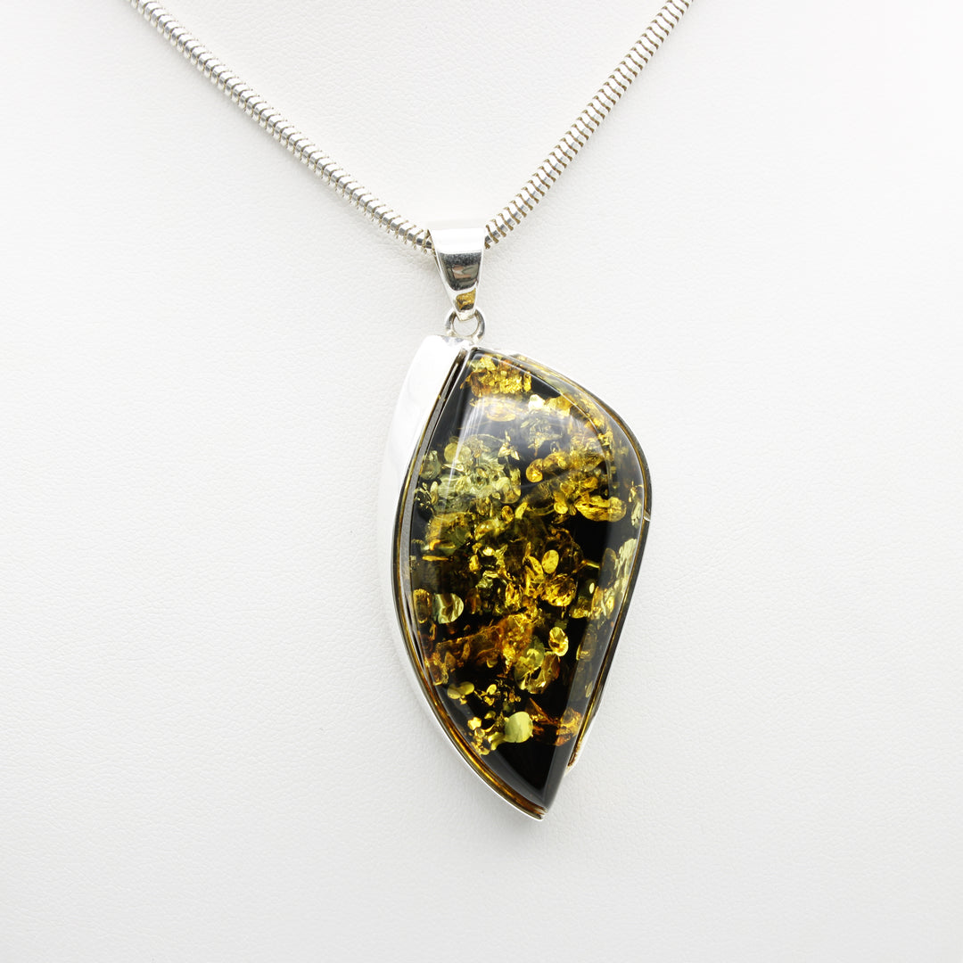 Green Baltic Amber Pendant