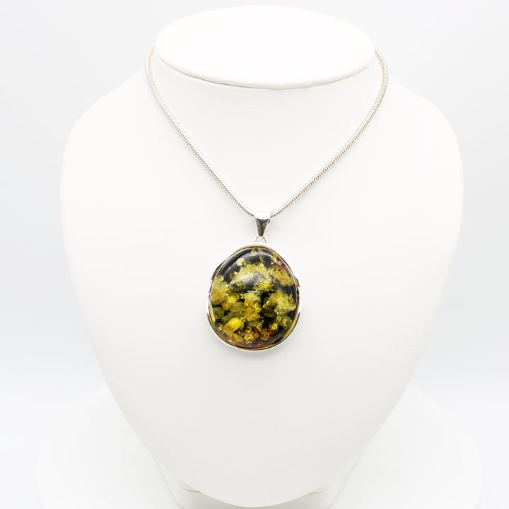 Green Baltic Amber Pendant