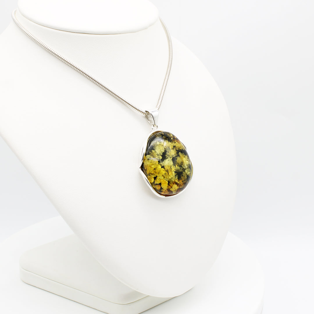Green Baltic Amber Pendant