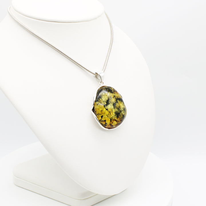 Green Baltic Amber Pendant