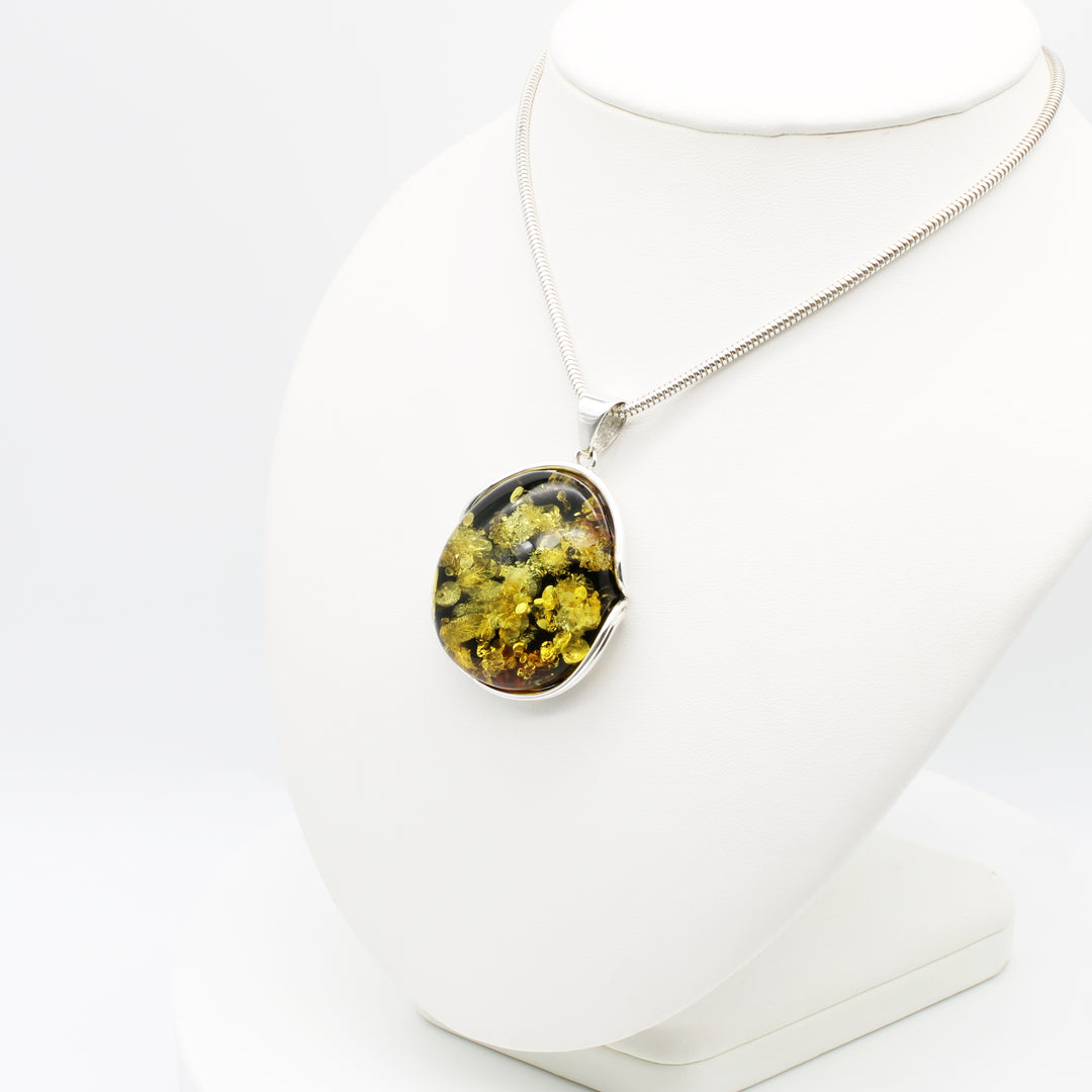 Green Baltic Amber Pendant