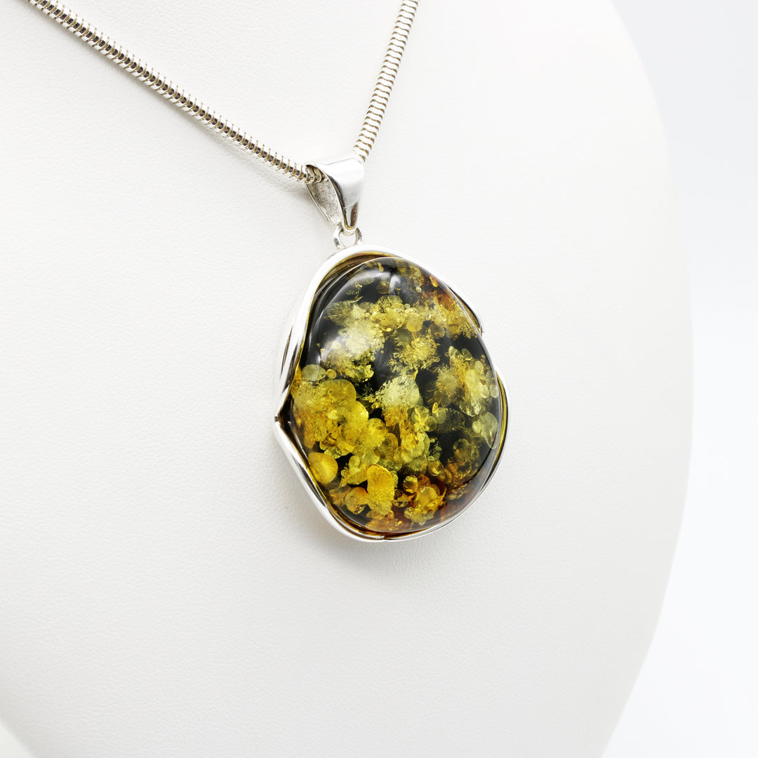 Green Baltic Amber Pendant