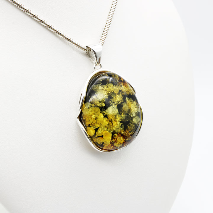 Green Baltic Amber Pendant