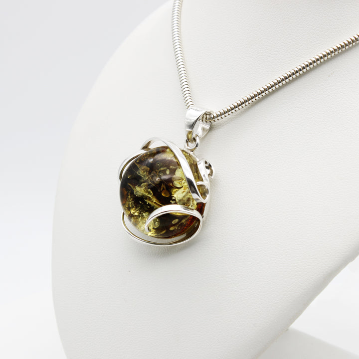 Green Baltic Amber Pendant