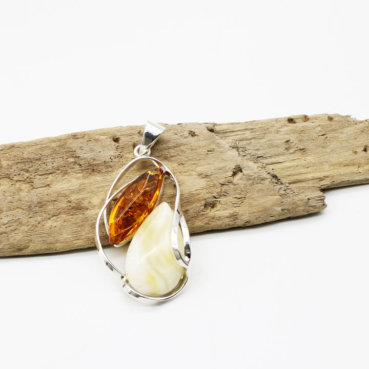 Baltic Amber Two Colour Pendant