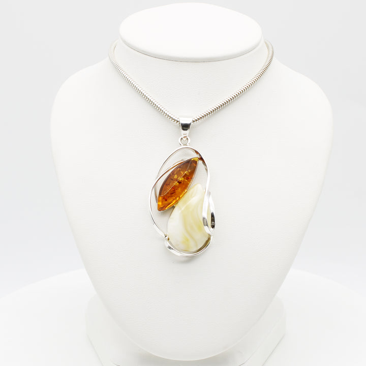 Baltic Amber Two Colour Pendant