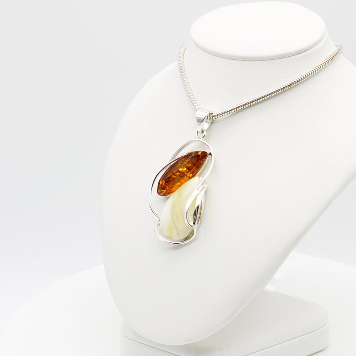 Baltic Amber Two Colour Pendant