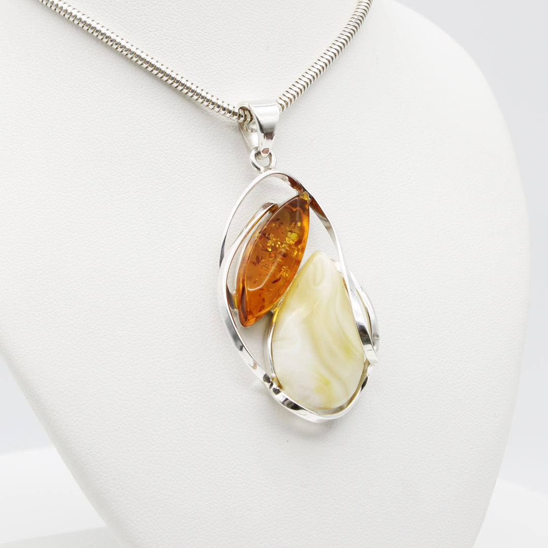Baltic Amber Two Colour Pendant
