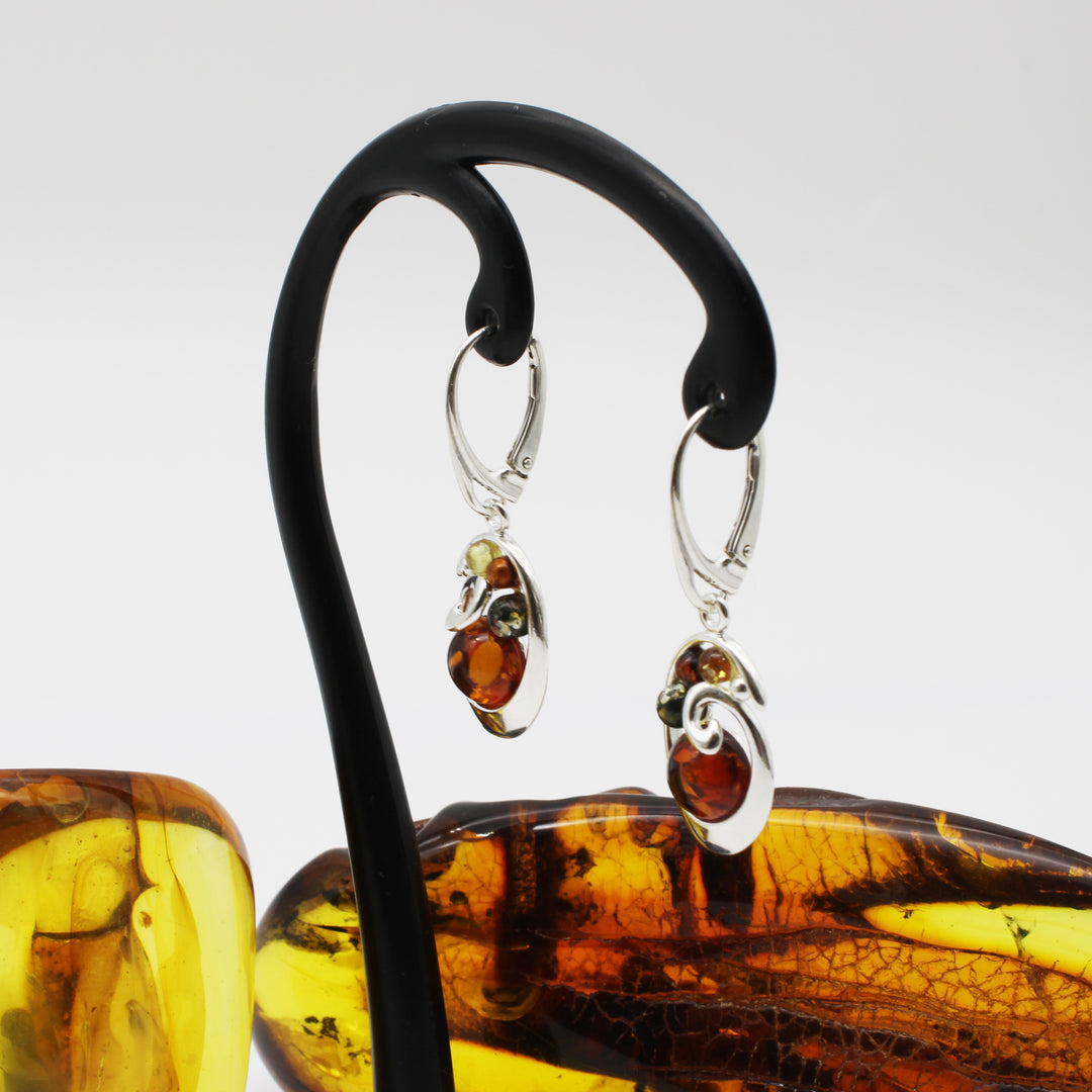 Mixed Amber Drop Earrings