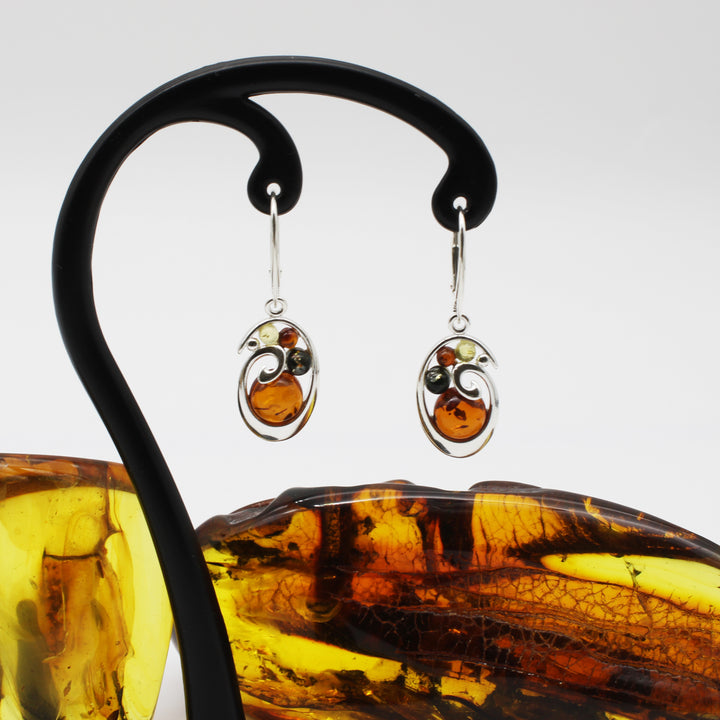 Mixed Amber Drop Earrings