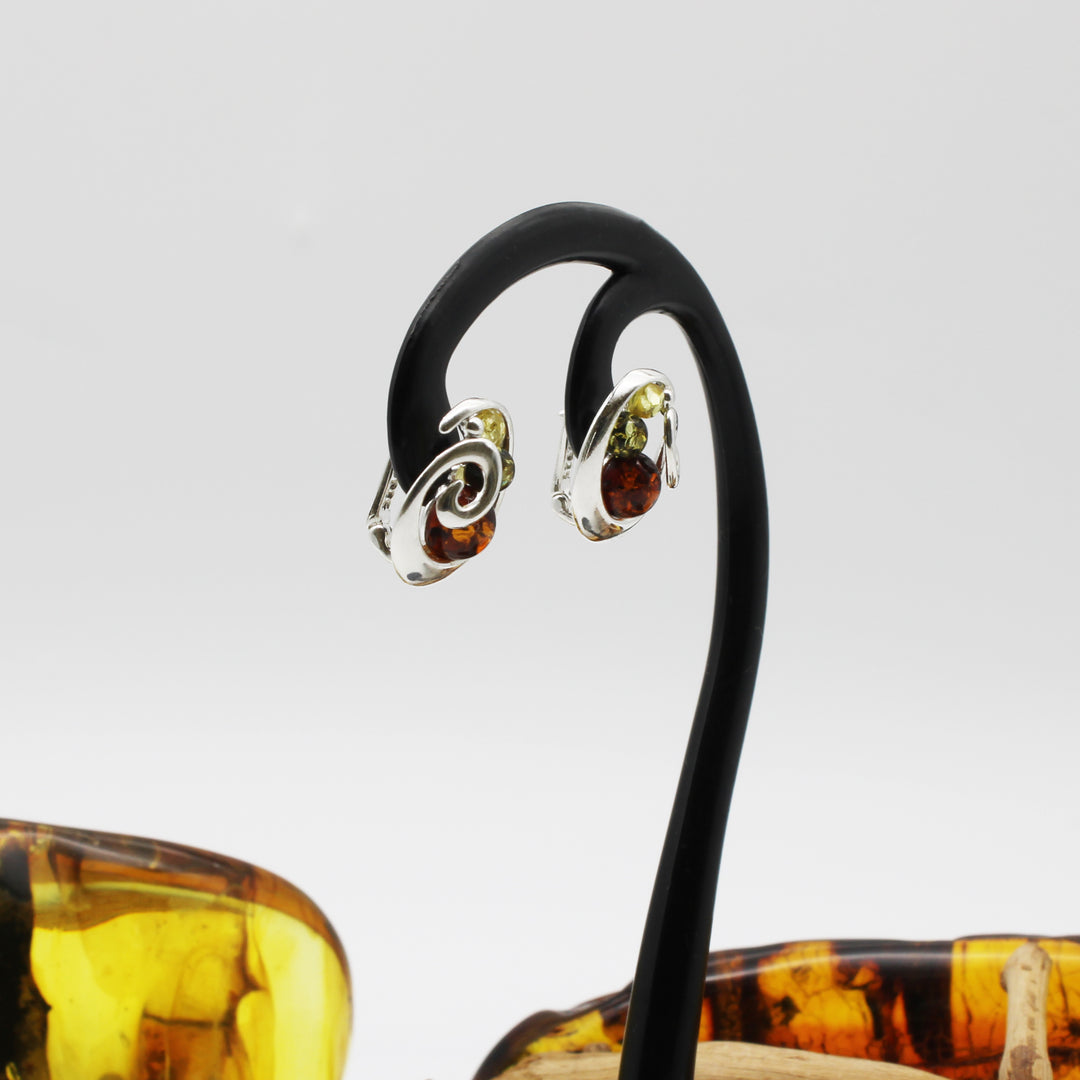 Cognac Amber Earrings