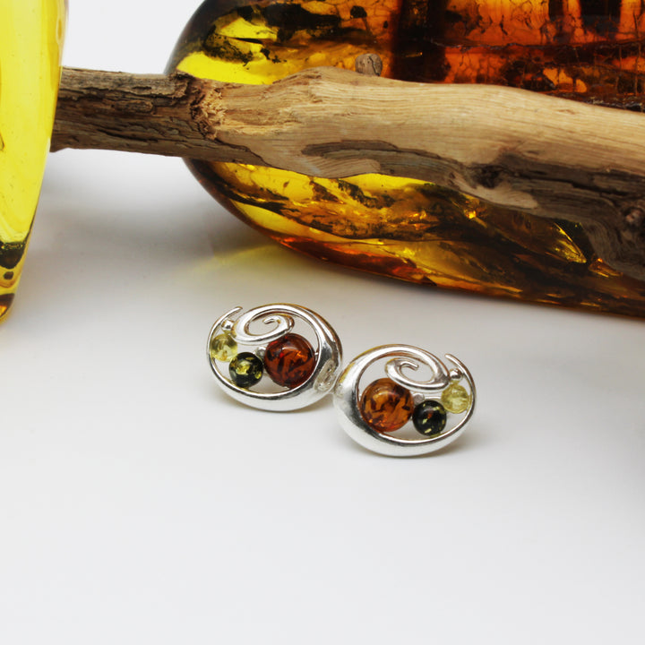 Cognac Amber Earrings