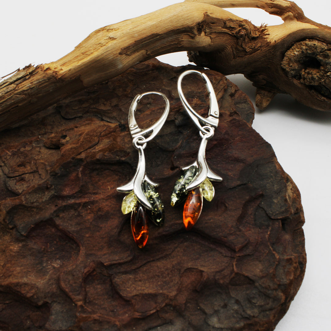 Mixed Amber Drop Earrings