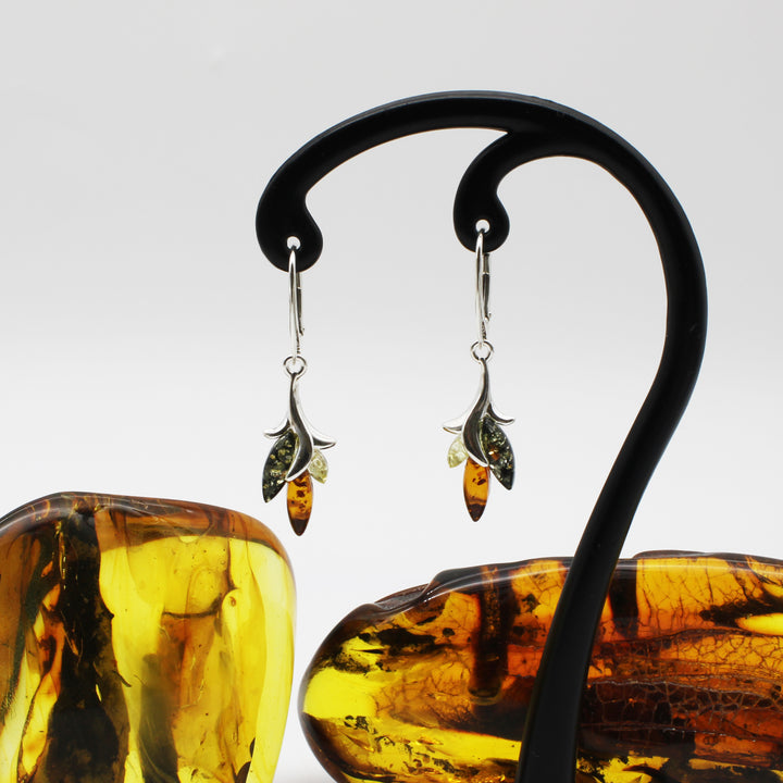 Mixed Amber Drop Earrings