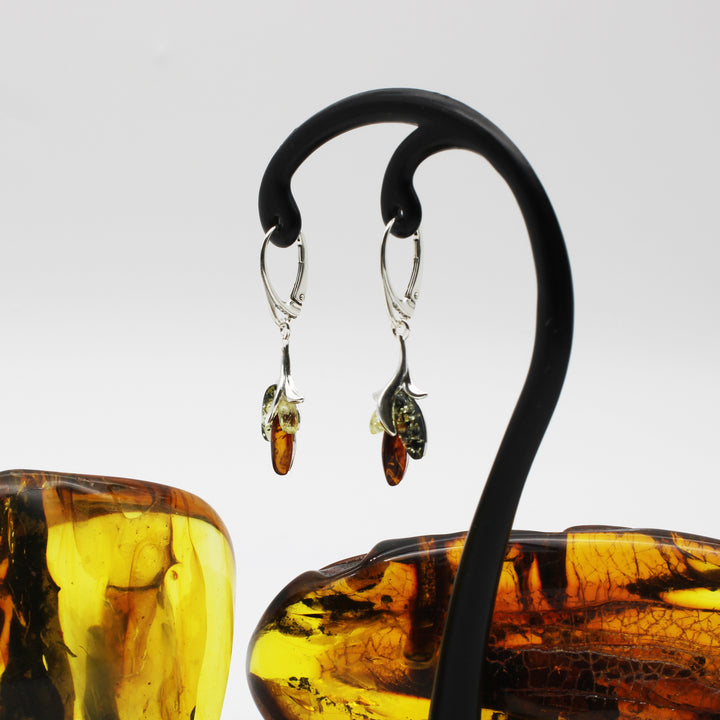 Mixed Amber Drop Earrings