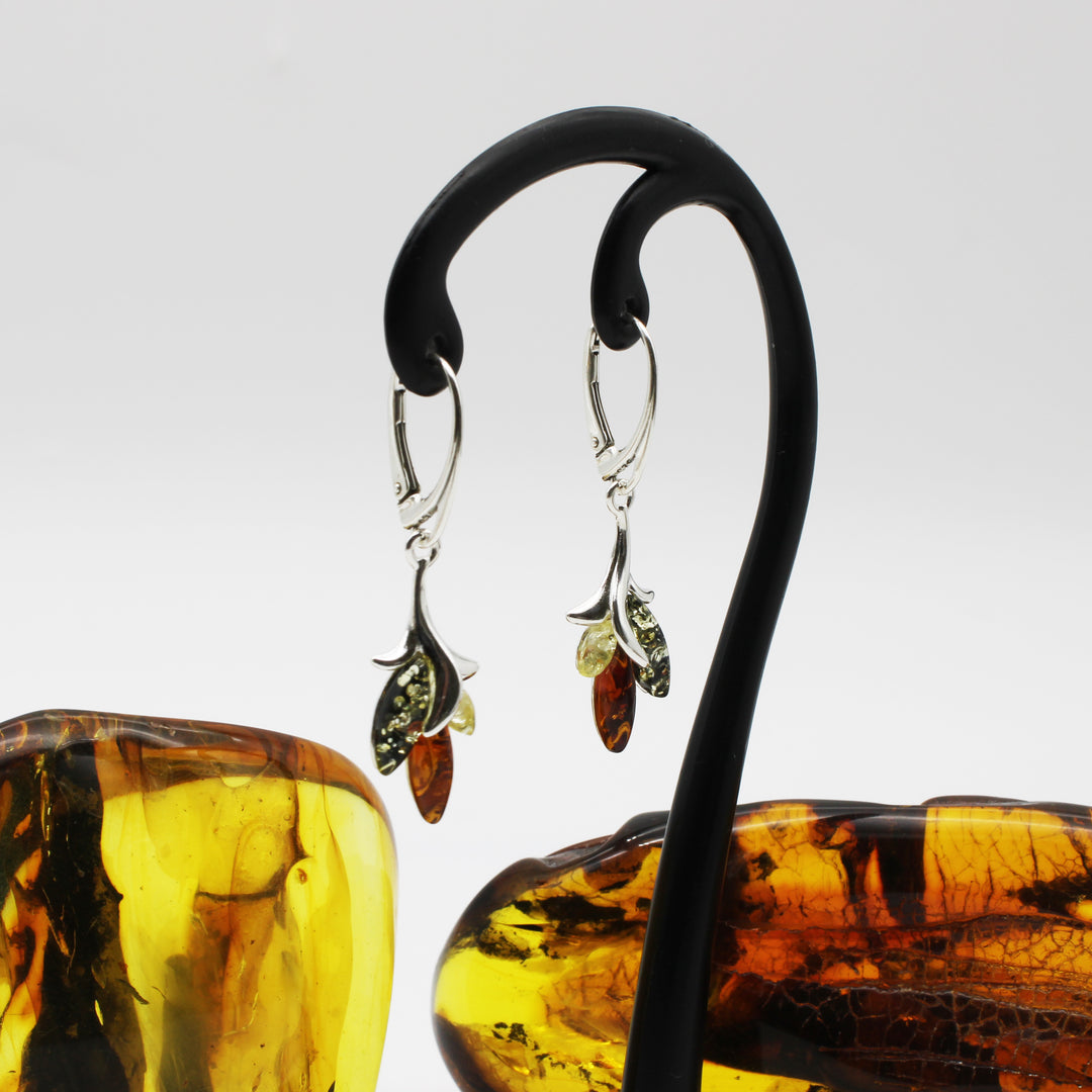 Mixed Amber Drop Earrings