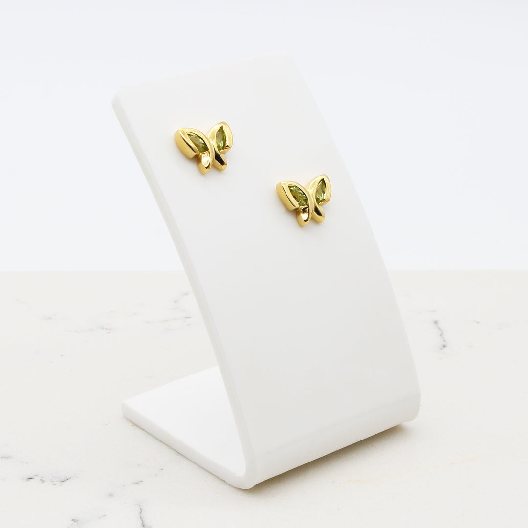 Peridot Butterfly Stud Earrings