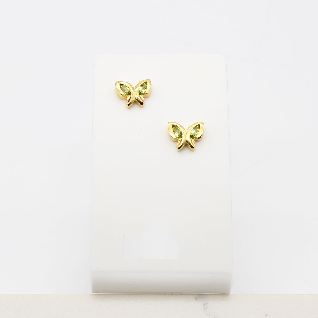 Peridot Butterfly Stud Earrings