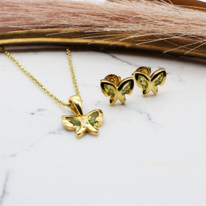 Peridot Butterfly Necklace