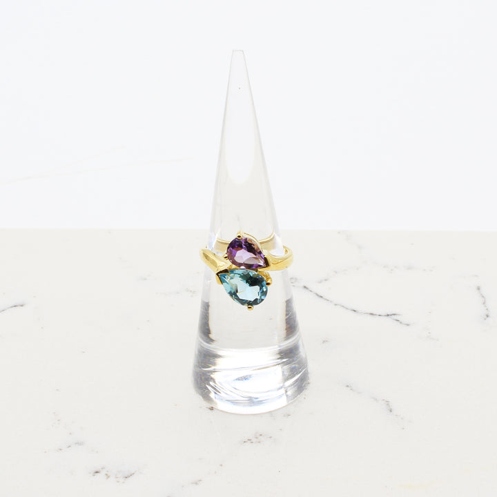 Amethyst and Blue Topaz Ring