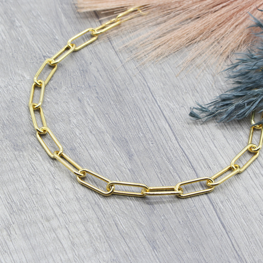 Gold Vermeil Paperclip Necklace