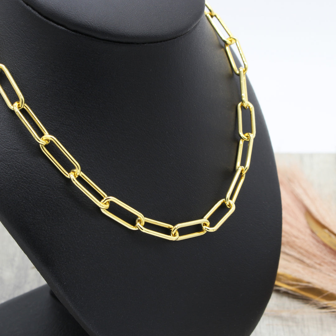 Gold Vermeil Paperclip Necklace