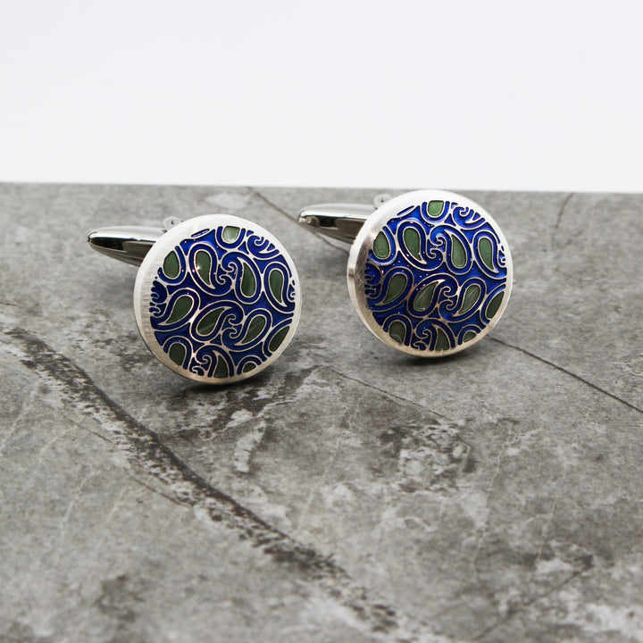 Paisley Steel Cufflinks