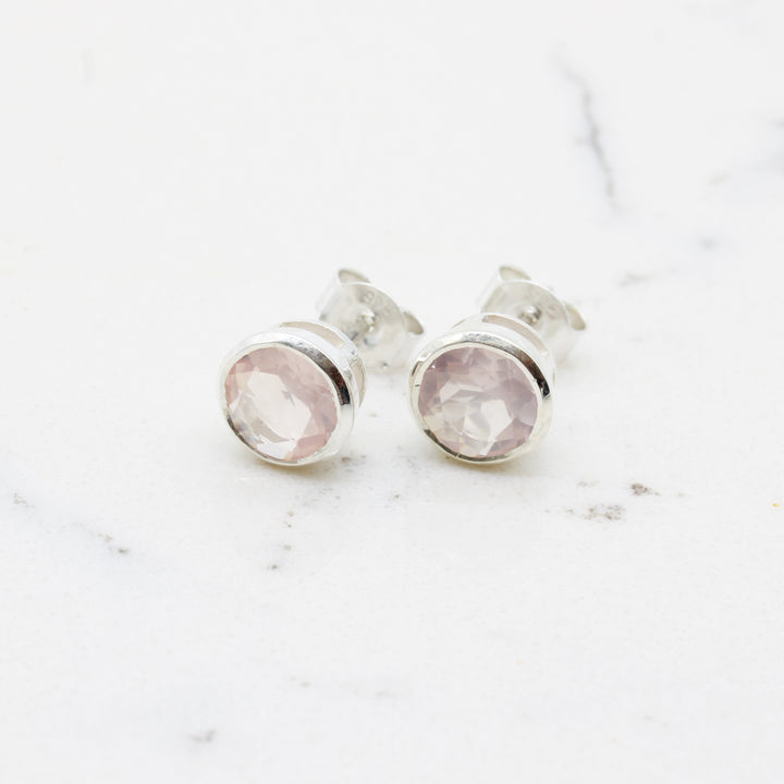 Rose Quartz Stud Earrings