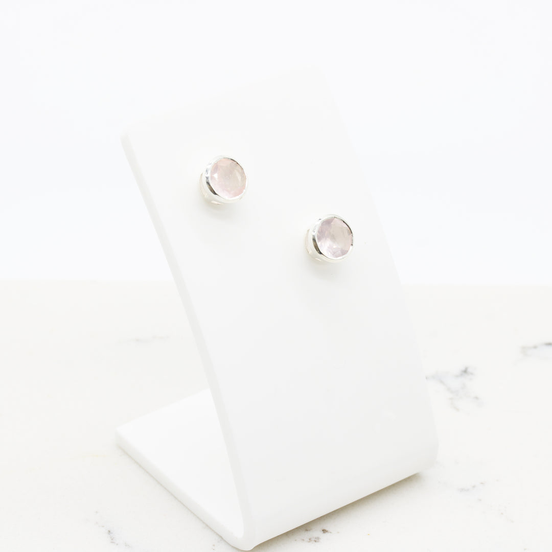 Rose Quartz Stud Earrings