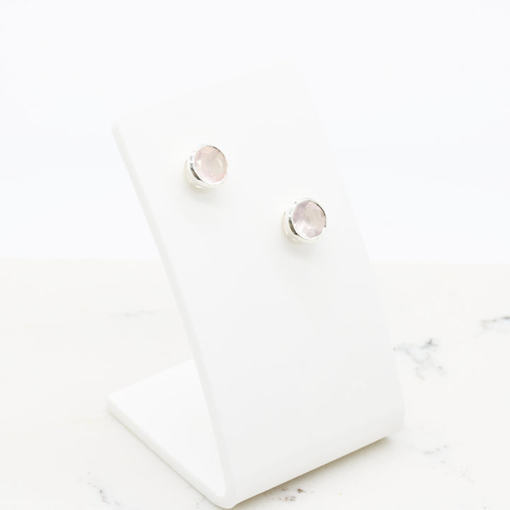 Rose Quartz Stud Earrings