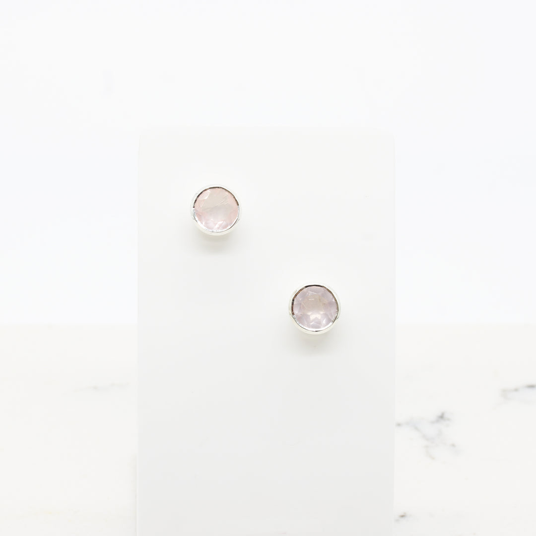 Rose Quartz Stud Earrings