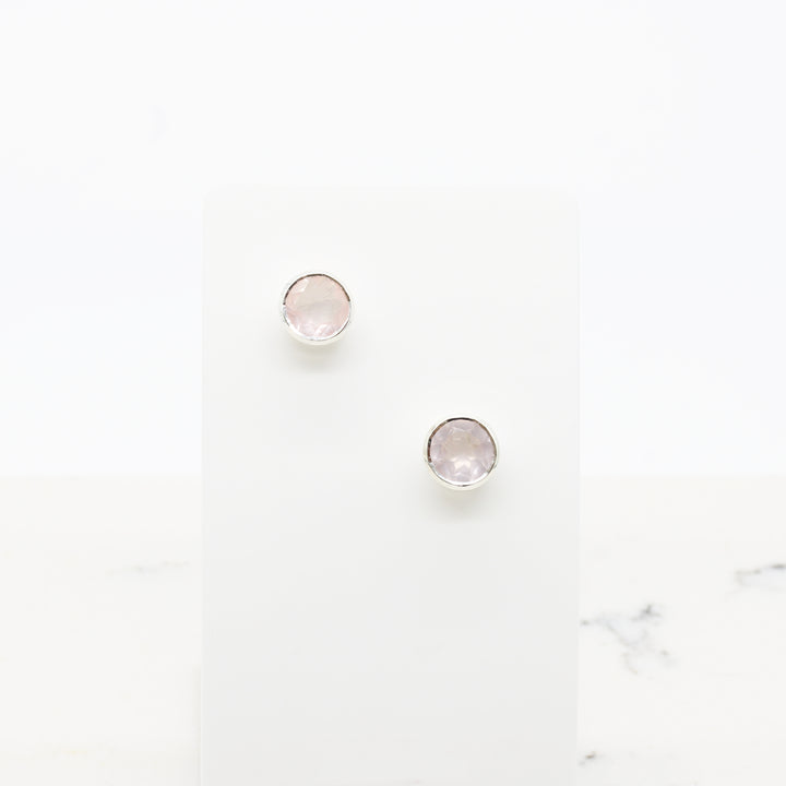 Rose Quartz Stud Earrings