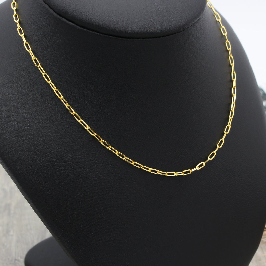 Gold Vermeil Fine Paperclip Necklace