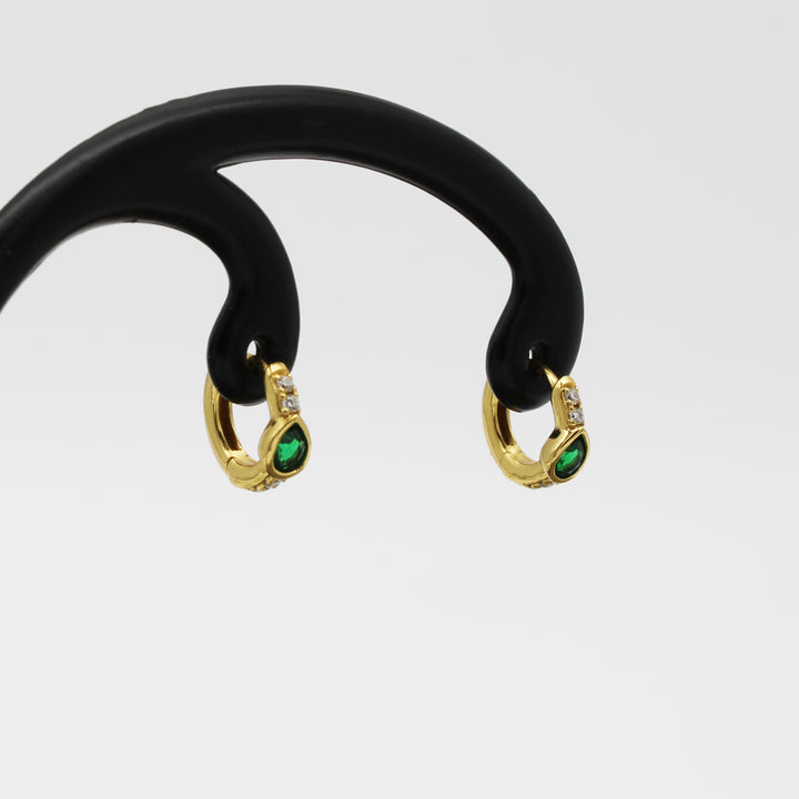 CZ Gold Vermeil Hoop Earrings