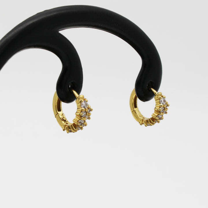CZ Gold Vermeil Hoop Earrings